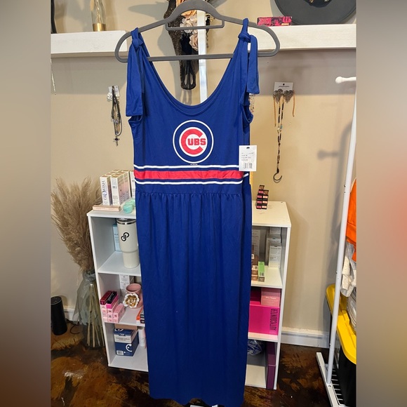 NWT Chicago Cubs G-III 4Her by Carl Bank Royal Game Over Maxi Dress - Picture 5 of 9
